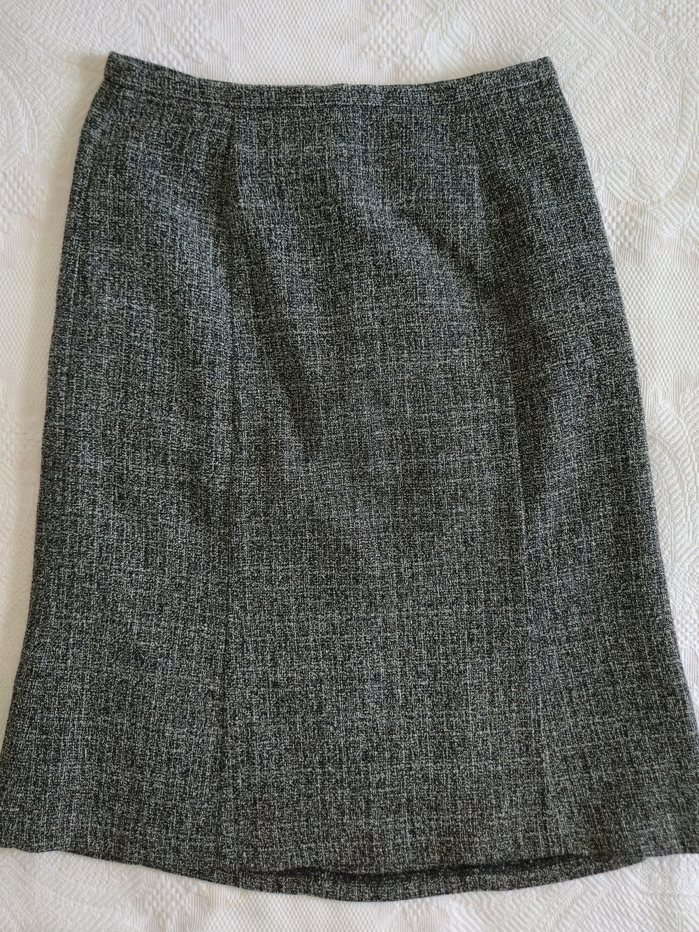 Norton McNaughton Neutral Charcoal Tweed Pencil Skirt Office Work Fall Size 4P